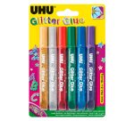 Colle pailletée Glitter Glue UHU couleurs Original - Etui de 6