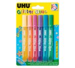 Colle pailletée Glitter Glue UHU couleurs Shiny - Etui de 6