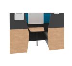 Alcove acoustique - cabine de confidentialite Silencia 6 places L 210 x H 150 x P 170 cm avec table et tableau blanc