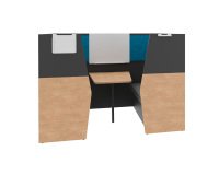 Alcove acoustique - cabine de confidentialite Silencia 6 places L 210 x H 150 x P 170 cm avec table et tableau blanc