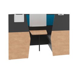 Alcove acoustique - cabine de confidentialite Silencia 6 places L 210 x H 150 x P 170 cm avec table et tableau blanc
