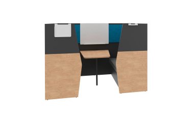 Alcove acoustique - cabine de confidentialite Silencia 6 places L 210 x H 150 x P 170 cm avec table et tableau blanc