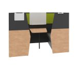 Alcove acoustique - cabine de confidentialite Silencia 6 places L 210 x H 150 x P 170 cm avec table et tableau blanc