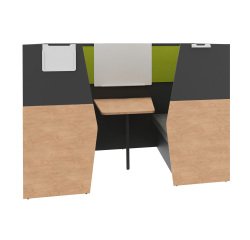 Alcove acoustique - cabine de confidentialite Silencia 6 places L 210 x H 150 x P 170 cm avec table et tableau blanc