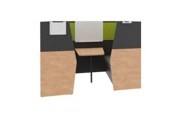 Akoestische nis - vertrouwelijkheidscabine Silencia 6 plaatsen L 210 x H 150 x D 170 cm met tafel en whiteboard