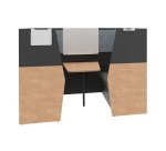 Acoustic alcove - Silencia privacy booth for 6 people L 210 x H 150 x D 170 cm with table and whiteboard