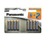 Pack 8 pilas alcalinas LR06 AA 6+2 GRATIS Everyday Power Panasonic