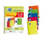Cuadernos Write&erase tapa dura Fº 80 hojas 4x4 colores vivos Oxford - Pack 4 + 1 GRATIS