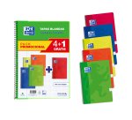 Cuadernos tapa blanda folio 80 hojas 4x4 colores vivos Oxford - Pack 4 +1 GRATIS