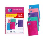 Cuadernos tapa blanda Folio 80 hojas 4x4 colores tendencia Oxford - Pack 4 + 1 GRATIS
