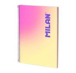Cuaderno A4 Tapa Dura 90 hojas cuadriculado Colección Sunset MILAN
