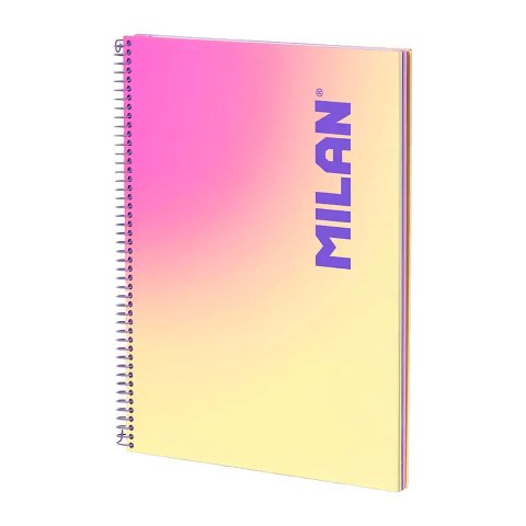 Cuaderno A4 Tapa Dura 90 hojas cuadriculado Colección Sunset MILAN Amarillo