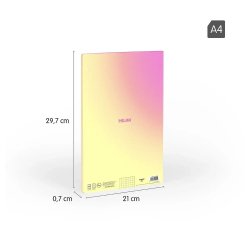 Cuaderno A4 Encolado 48 hojas Cuadriculado 5x5 Colección Sunset MILAN