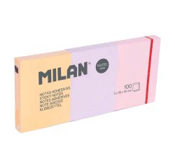 3 Blocs notas adhesivas removibles colores pastel (3 x 100 hojas) MILAN