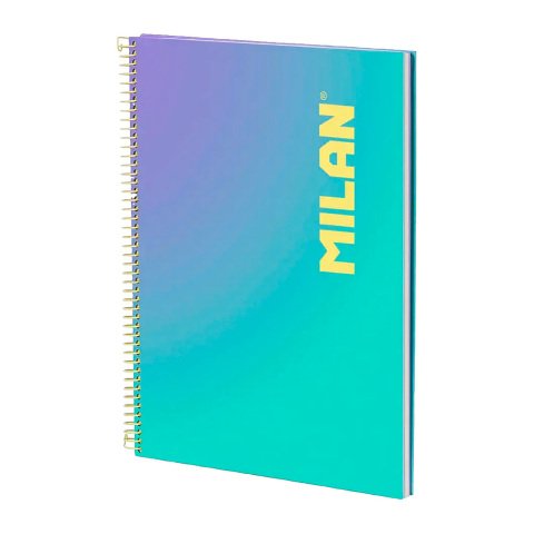 Cuaderno A4 Tapa Dura 90 hojas cuadriculado Colección Sunset MILAN Verde