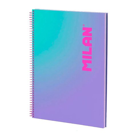 Cuaderno A4 Tapa Dura 90 hojas cuadriculado Colección Sunset MILAN Lila