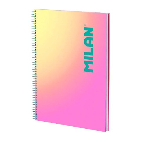 Cuaderno A4 Tapa Dura 90 hojas cuadriculado Colección Sunset MILAN Rosa