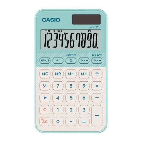 Calculadora de bolsillo Casio SL-310YC verde pastel