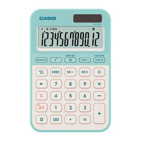 Calculadora de sobremesa Casio MS-20YC verde pastel