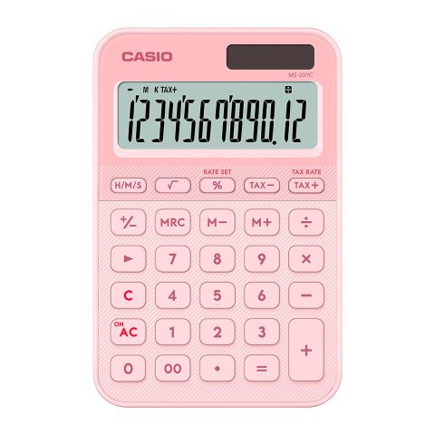 Calculadora de sobremesa Casio MS-20YC rosa pastel