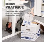 Lot 10 boîtes d'archives carton Bankers Box by Fellowes - Doc 15 cm - coloris bleu