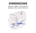 Lot 10 boîtes d'archives carton Bankers Box by Fellowes - Doc 15 cm - coloris bleu