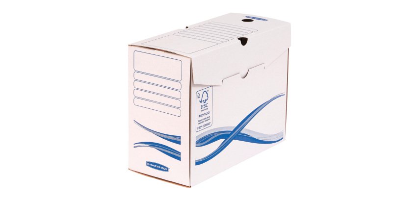 Lot 10 boîtes d'archives carton Bankers Box by Fellowes - Doc 15 cm - coloris bleu