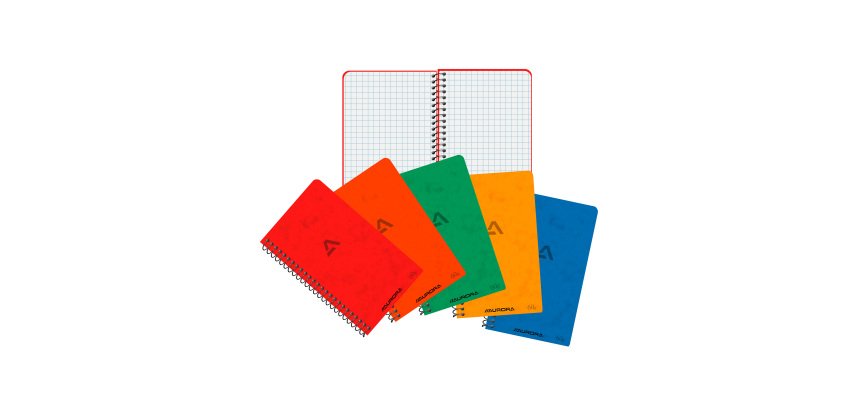 Heft Aurora 80 x 135 mm kariert 60g 50 Blätter - sortierte Farben
