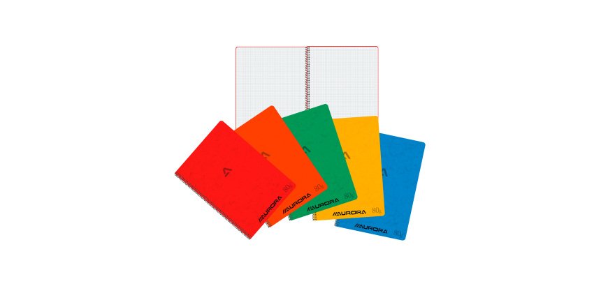 Cahier à spirales A4 Quadrillé Reliure en spirale Carton Assortiment 120 Pages