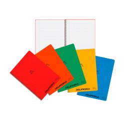 Blocs spirales Aurora A4 60 feuilles lignées - couleurs assorties