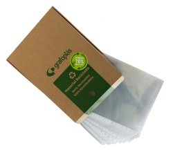 Fundas multitaladro 70% recicladas polipr. liso reciclado 70 micras 11 taladros A4 - Caja de 100