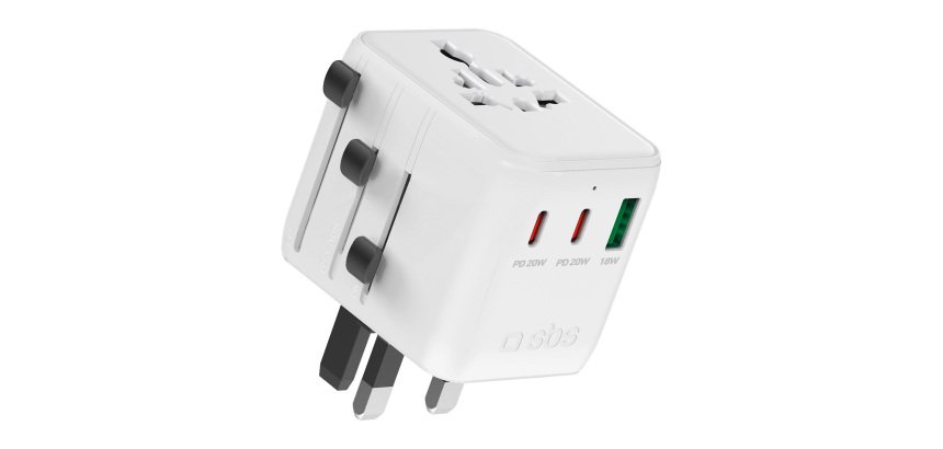 SBS Adattatore Da Viaggio Universale + Usb + 2X Type-C