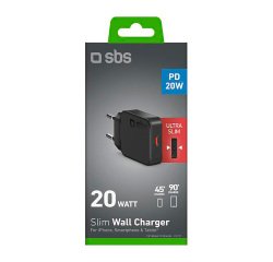 SBS Caricatore da muro 20w USB-C Ultra Slim
