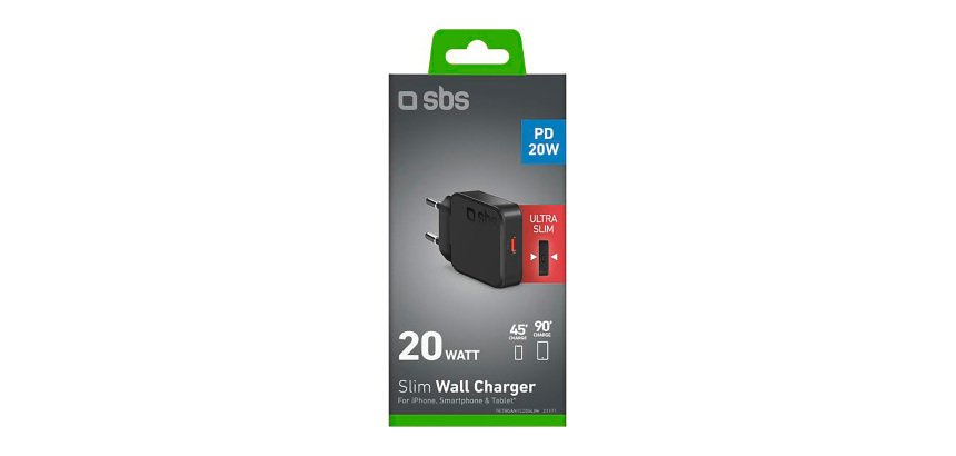 SBS Caricatore da muro 20w USB-C Ultra Slim