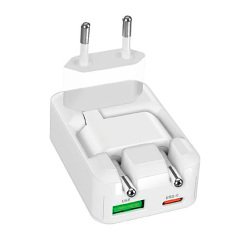 SBS Caricatore da Parete Flexi Wall Charger 65W con Spina Pieghevole