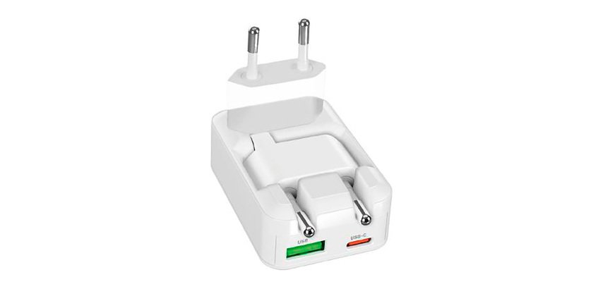 SBS Caricatore da Parete Flexi Wall Charger 65W con Spina Pieghevole
