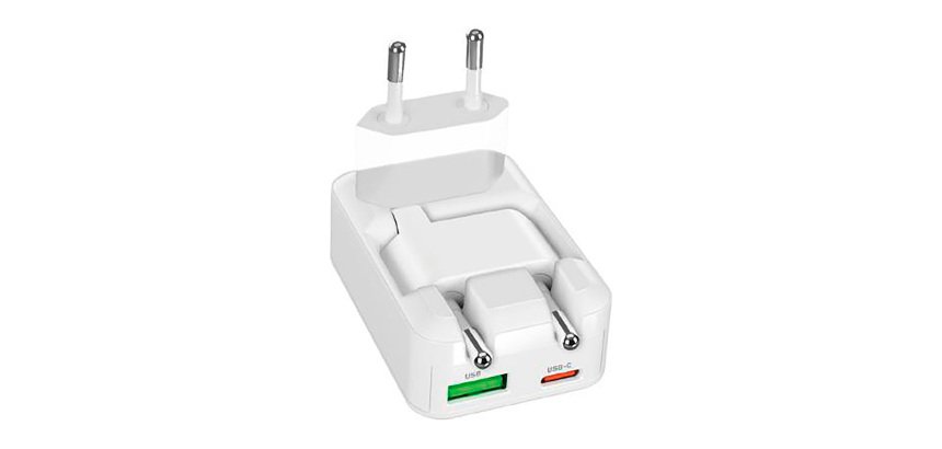 SBS Caricatore da Parete Flexi Wall Charger 65W con Spina Pieghevole