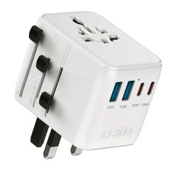 SBS Adattatore Da Viaggio Universale 70W Con Pouch, 1Xtype-C Pd 70W + 2Xtype-C Pd 15W + 2Xusb 2.4A