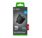 SBS Caricatore USB e USB-C Smart da 70 W con LCD e Power Control 2.0