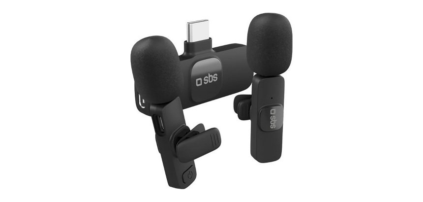 SBS Kit con 2 microfoni wireless dotati di ricevitore e clip