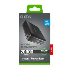 SBS Powerbank da 20.000 mAh con display LCD e ricarica per laptop da 65W