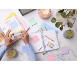 Einfarbige Pastell-Post-It-Lesezeichen - Spender mit 36 Blättern