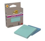 Notes repositionnables recyclées couleurs assorties pastel Post-it 76 x 76 mm - Bloc de 70 feuilles - Lot de 2