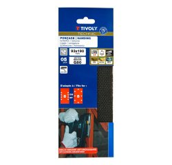 Patin auto-agrippant Tivoly multi-usages  93 x 190 mm - Grain 80 - Lot de 5