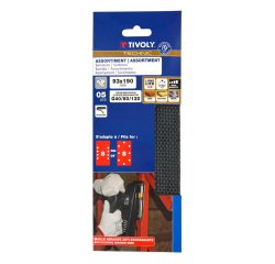 Patin auto-agrippant Tivoly multi-usages 93 x 190 mm - Grain 40, 80, 120 - Lot de 5