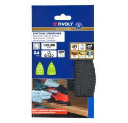 Patin auto-agrippant Tivoly multi-usages 135 x 95 mm  - Grain 120 - Lot de 4