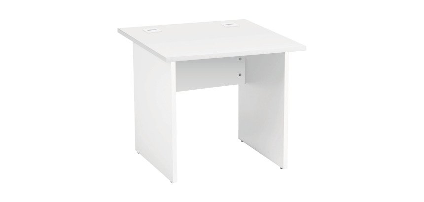 Bureau droit Essens Bois L 80 cm plateau et pied plein - voile de fond droit
