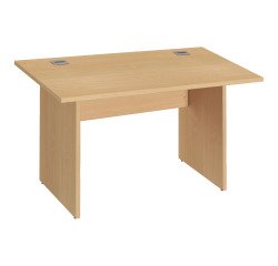 Bureau droit Essens Bois L 120 cm plateau et pied plein - voile de fond droit