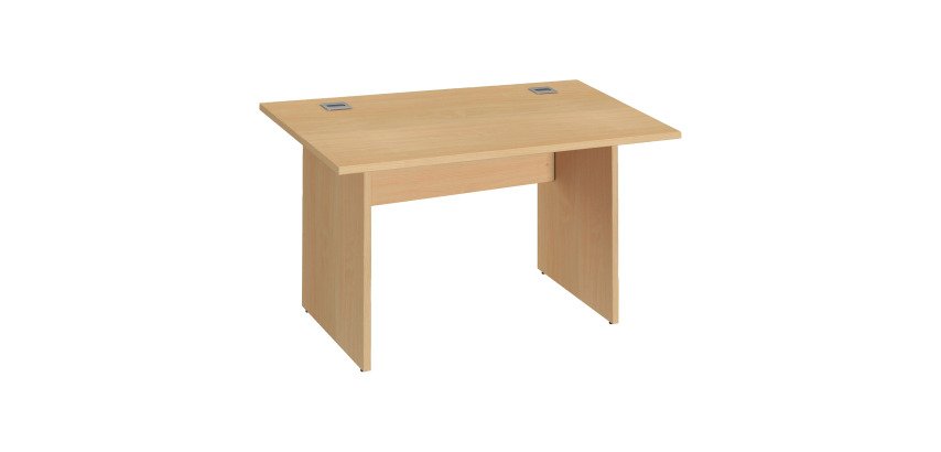 Bureau droit Essens Bois L 120 cm plateau et pied plein - voile de fond droit