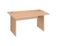 Bureau droit Excellens Bois L 140 cm plateau et pied plein -voile de fond droit